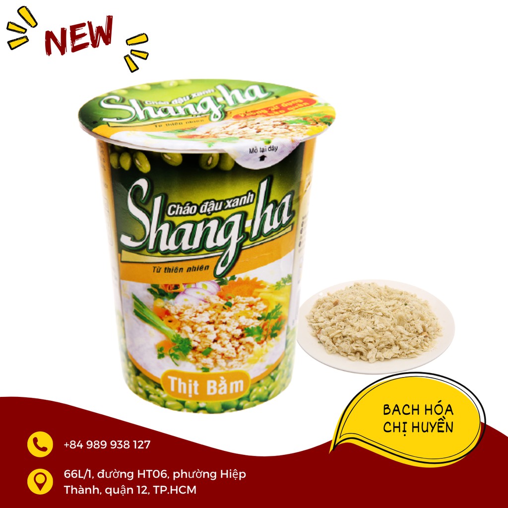 Cháo đậu xanh Shang-ha vị Thịt bằm 65G