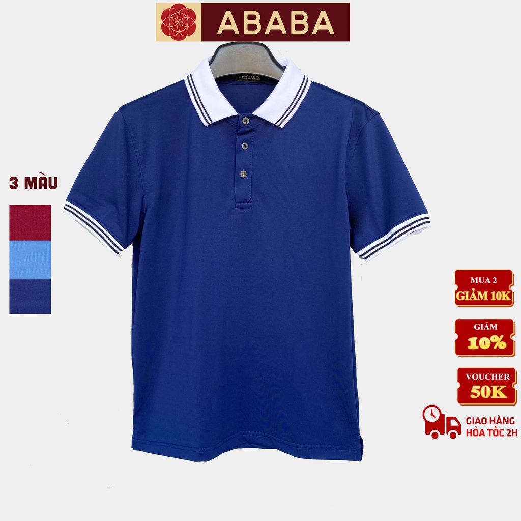Áo polo nam ABABA cotton thoáng mát, áo polo cá sấu basic form chuẩn - ABA-POLO-02