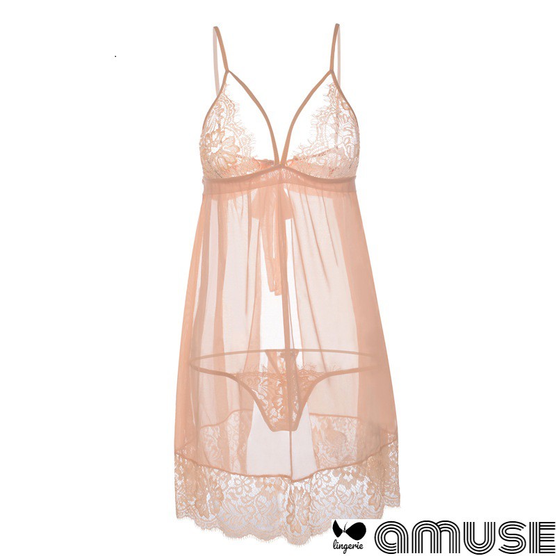 Váy ngủ sexy voan thun AMUSE V25🔥SIÊU SALE🔥size dưới 60kg ren cúp ngực quyến rũ đầm ngủ sexy xuyên thấu giá rẻ | BigBuy360 - bigbuy360.vn