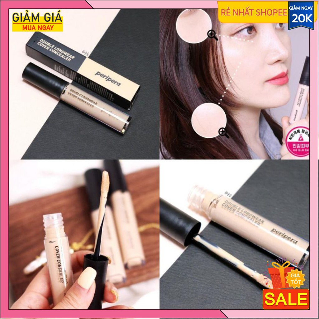Kem che khuyết điểm Peripera Double Longwear Cover Concealer (Có Bill)
