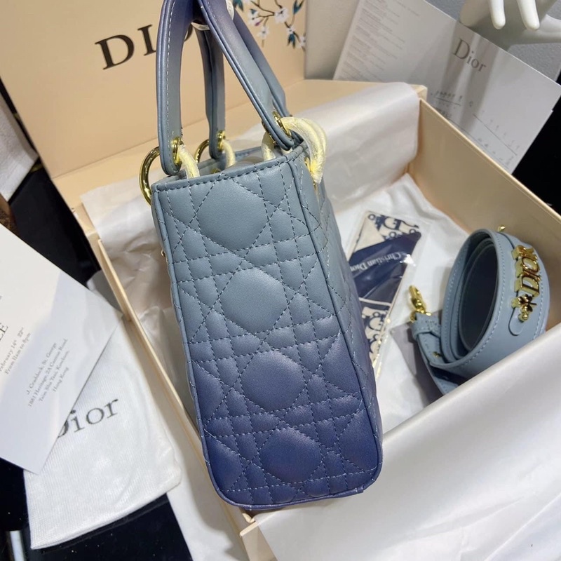 TÚI DIOR LADY LOANG XANH SIZE 20CM