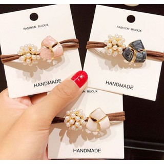 Dây buộc tóc đính đá+ hạt trai nhân tạo