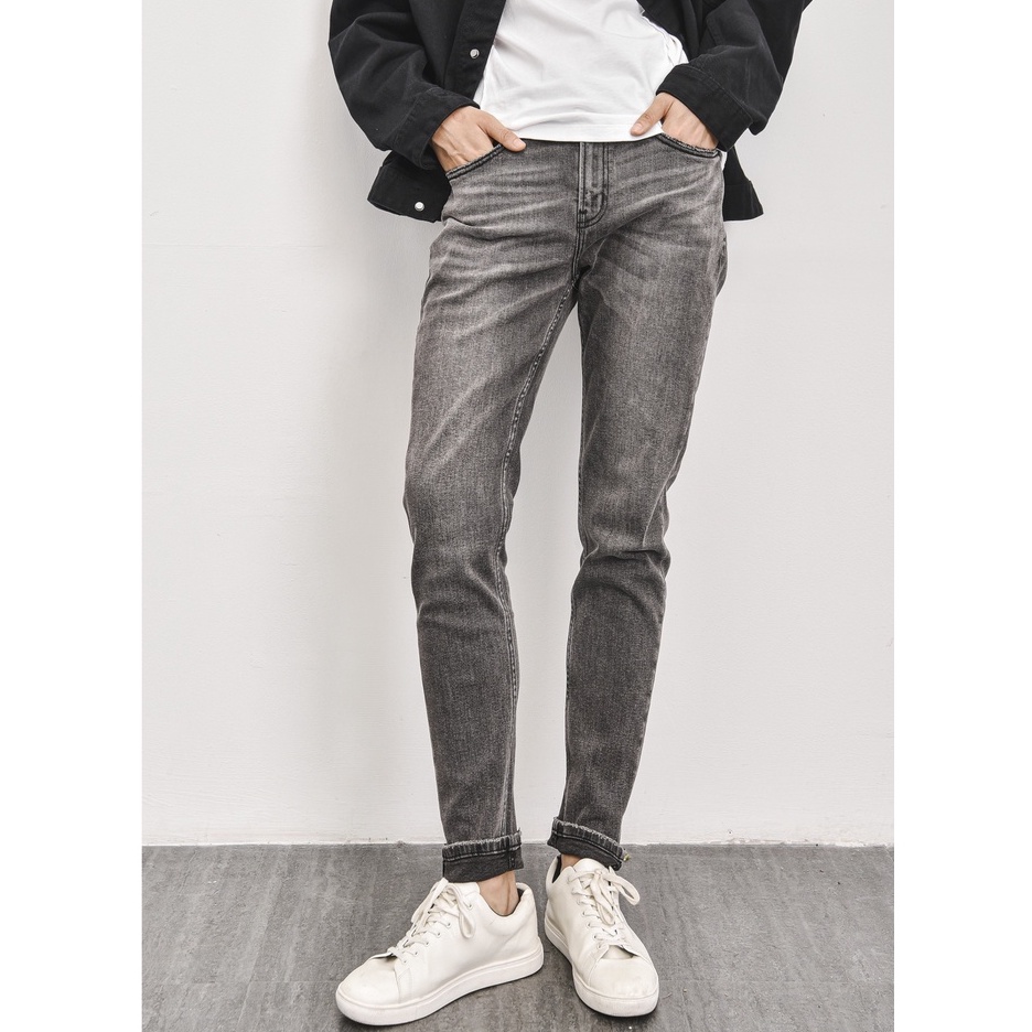 Quần jeans nam cao cấp màu xám nhạt slim fit form - 10S21DPA006C shop LA STORE