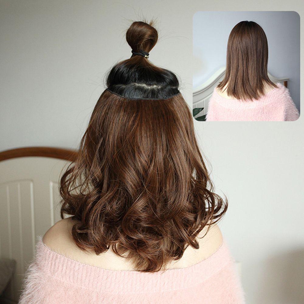 TWINKLE Tóc Giả Nối Dài Xoăn Không Đường May Phong Cách Hàn Quốc Cho Nữ