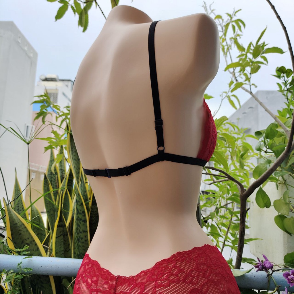 Set Bra - Bralette ren sexy không gọng, mút mỏng - Màu đỏ - NY63