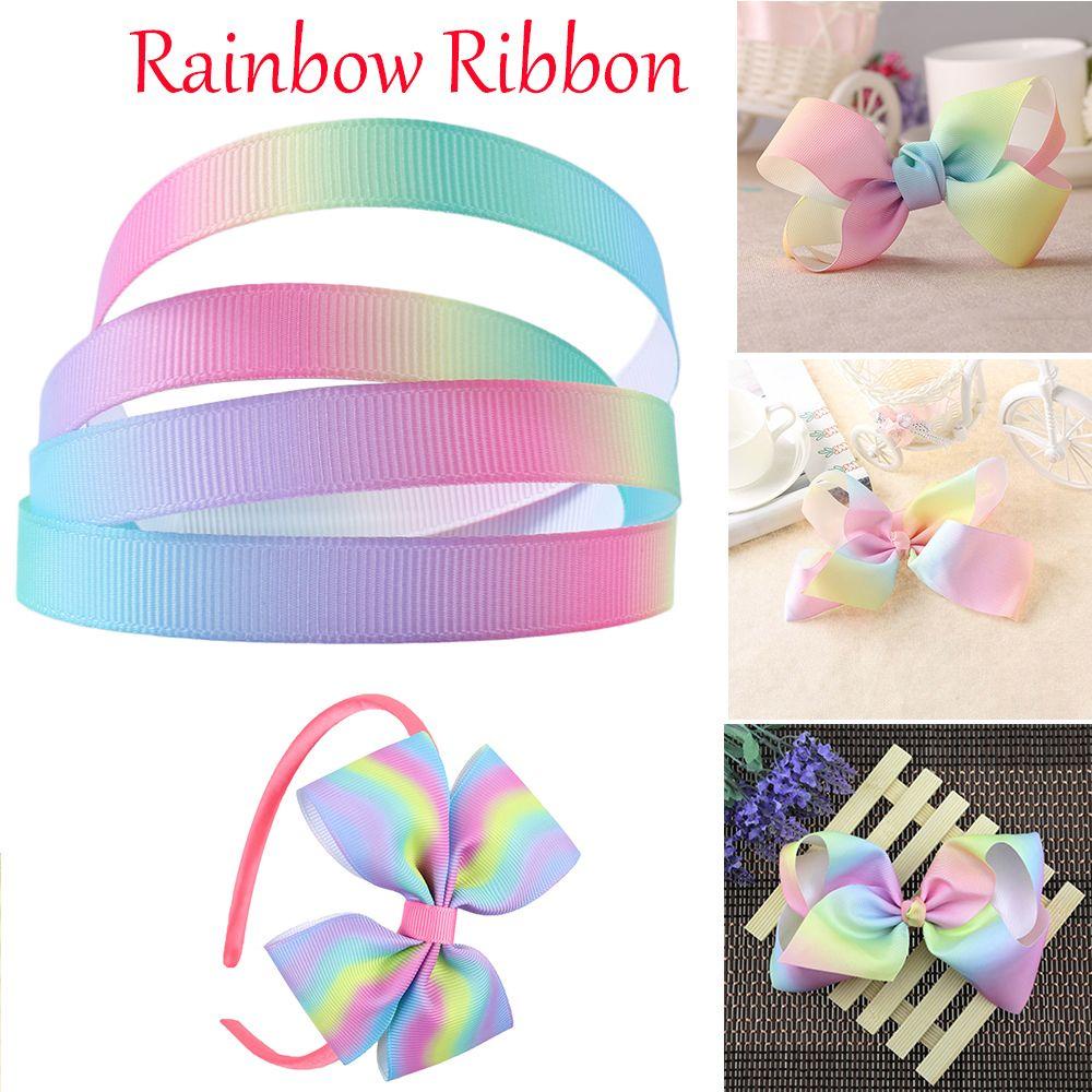 Cuộn Dây Ruy Băng Họa Tiết Hoa Màu Cầu Vồng Thời Trang Dài 1M