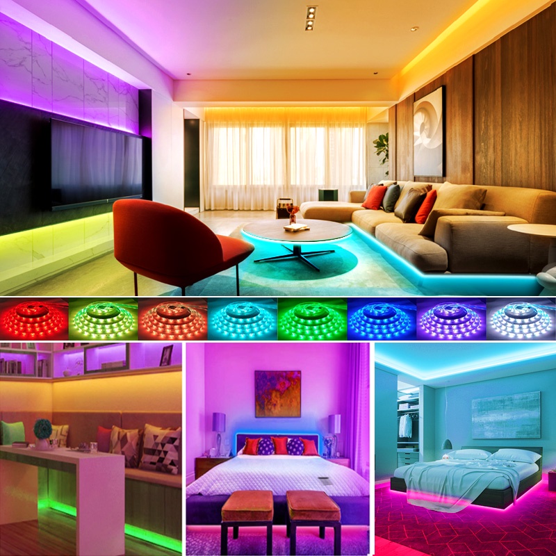 Dây Đèn Led 5050 RGB USB Bluetooth Đi Ốt Dùng Trang Trí Phòng Ngủ