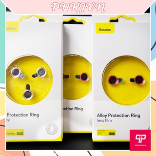 Bộ dán bảo vệ lens camera iphone 11/11pro/promax viền kim loại chính hãng baseus