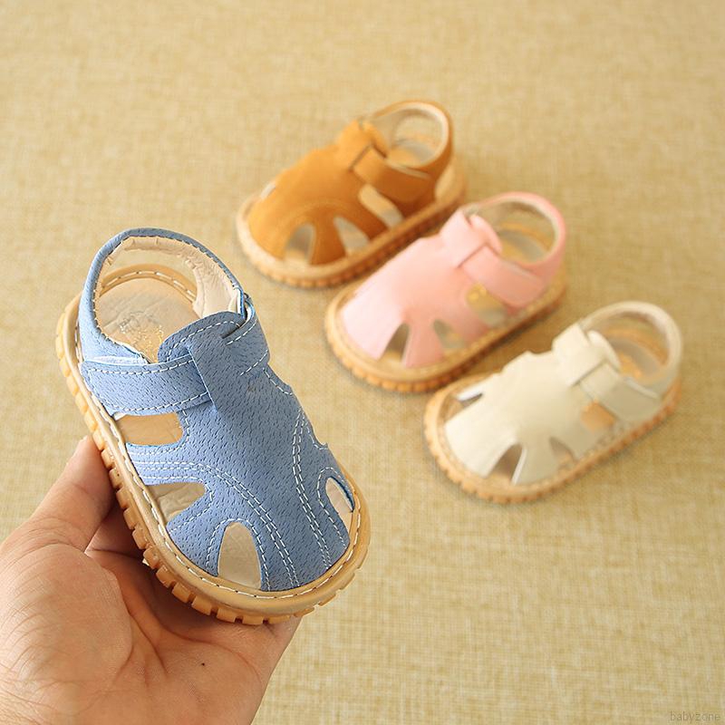 Giày Sandal Quai Dán Thoáng Khí Chống Trượt Cho Bé