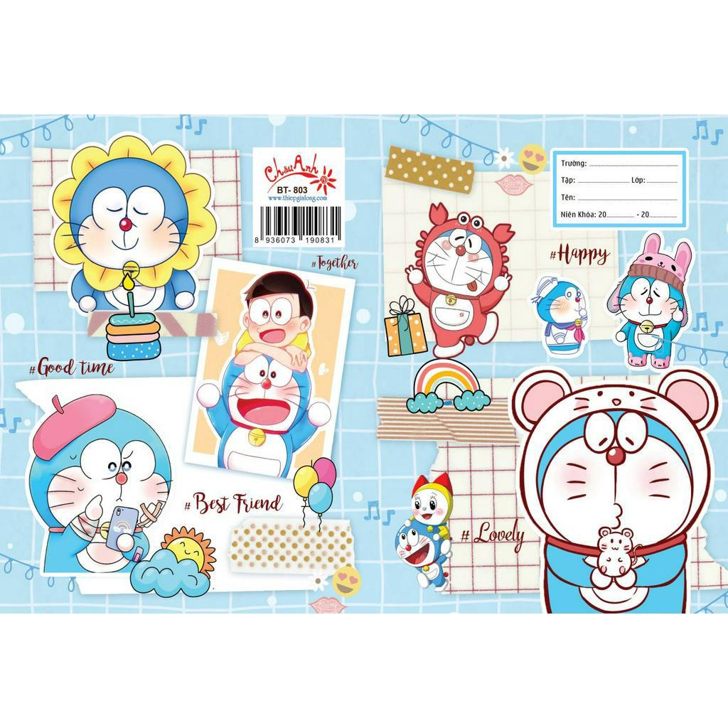 Set 5 bao tập + bao kiếng nai  | Giấy Bao Tập Doraemon tiện lợi sẵn bao kiếng
