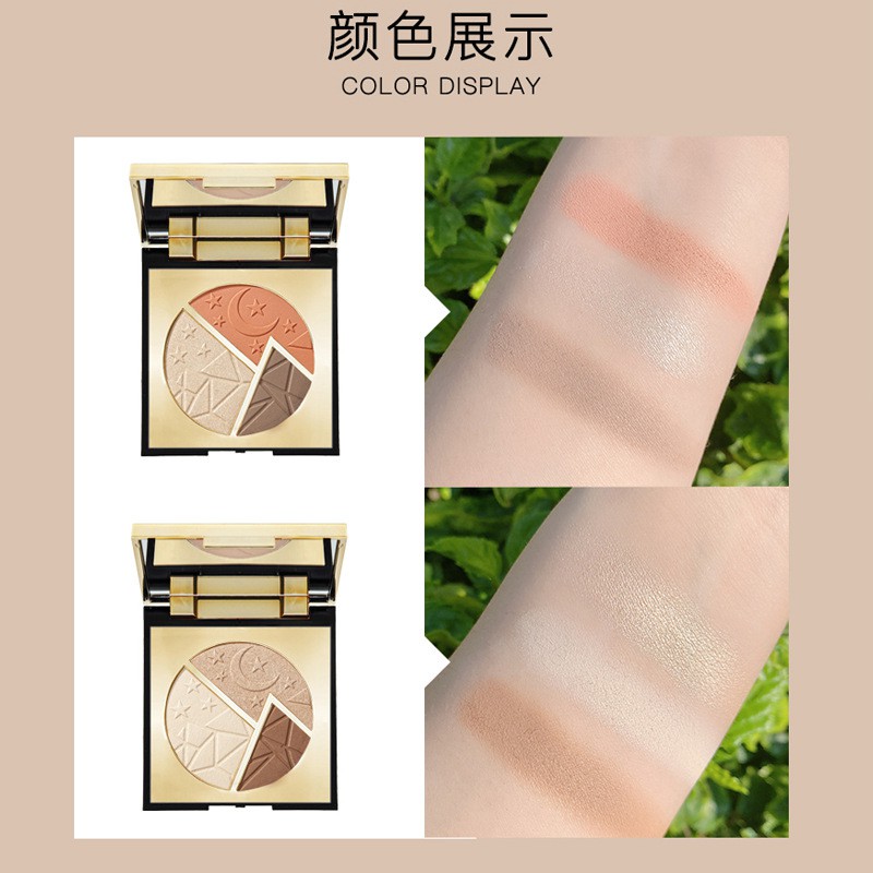 (Hàng Mới Về) Bảng Phấn Tạo Khối Má Hồng Bắt Sáng 3 Trong 1 Tiện Dụng | BigBuy360 - bigbuy360.vn