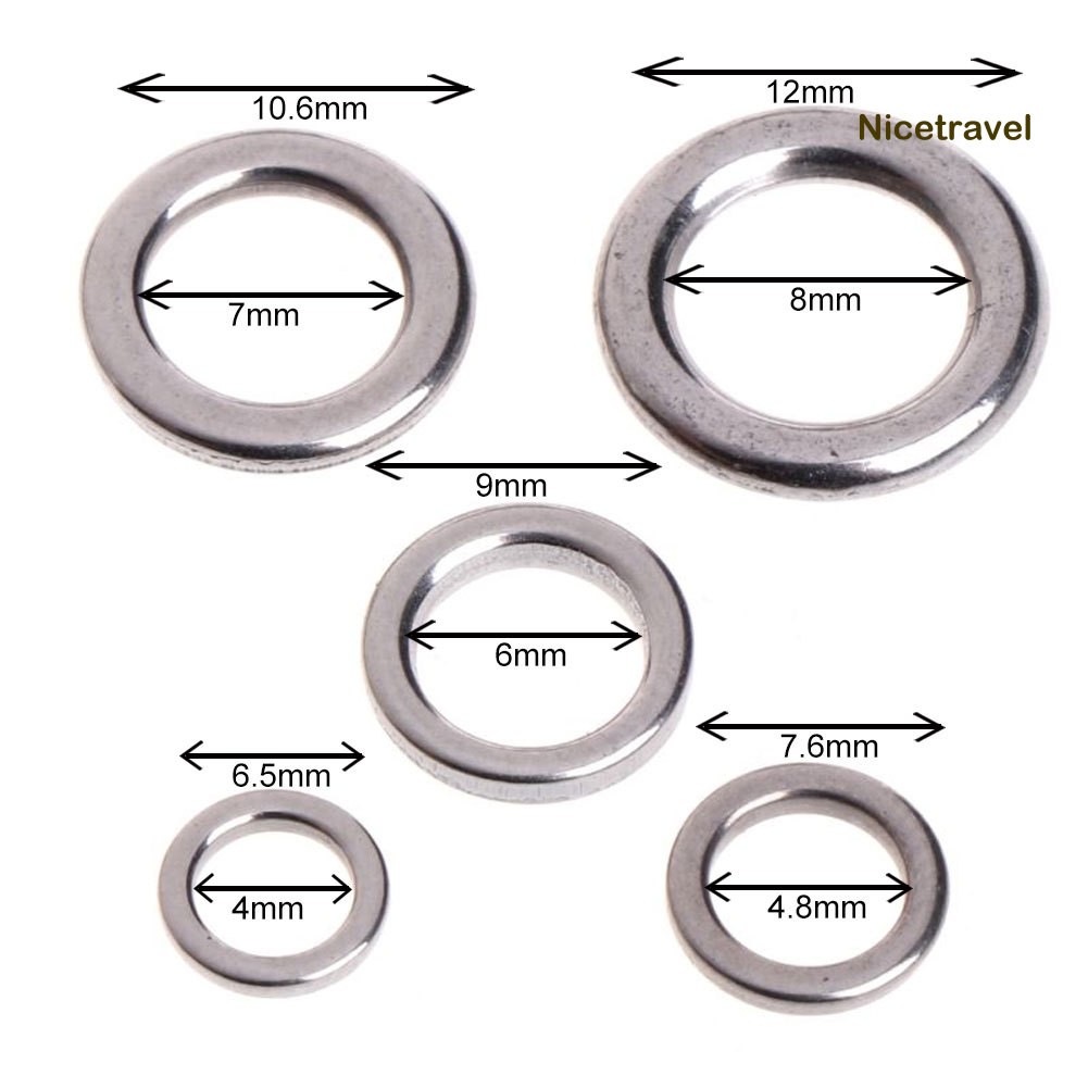 Bộ 50 Vòng Nối Móc Câu Cá Bằng Thép Không Gỉ