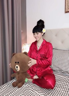 Pizama tay dài quần dài phi lụa goodnight