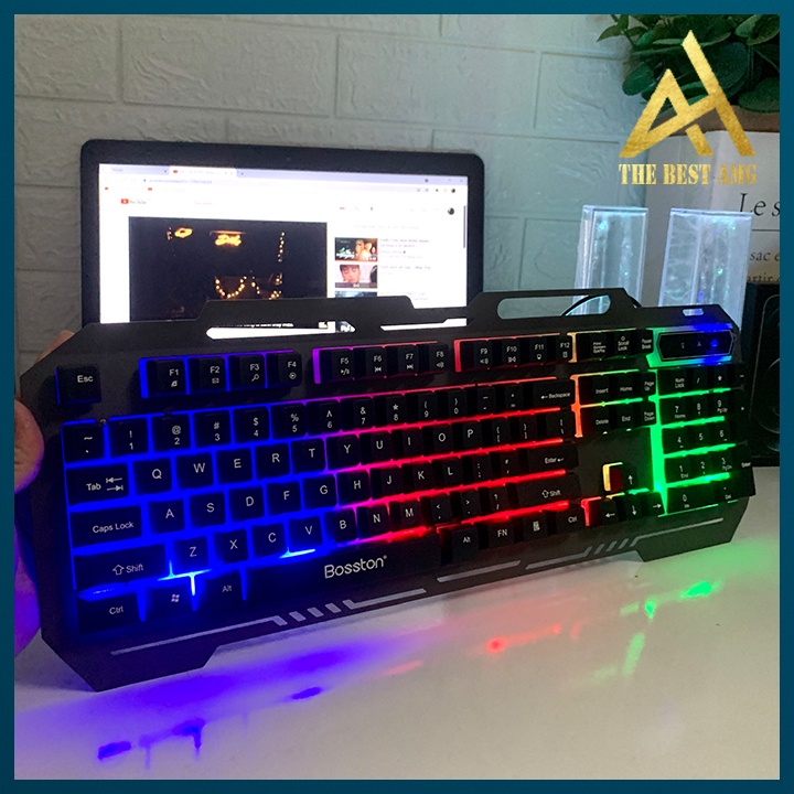 Bàn Phím Máy Vi Tính Laptop Chơi Game BOSSTON K380 LED 7 Màu - Bàn phím Giả Cơ Keyboard Gaming Có Dây