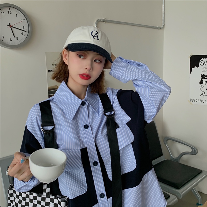 Áo Sơ Mi Dài Tay Họa Tiết Sọc Thời Trang Dành Cho Nữ