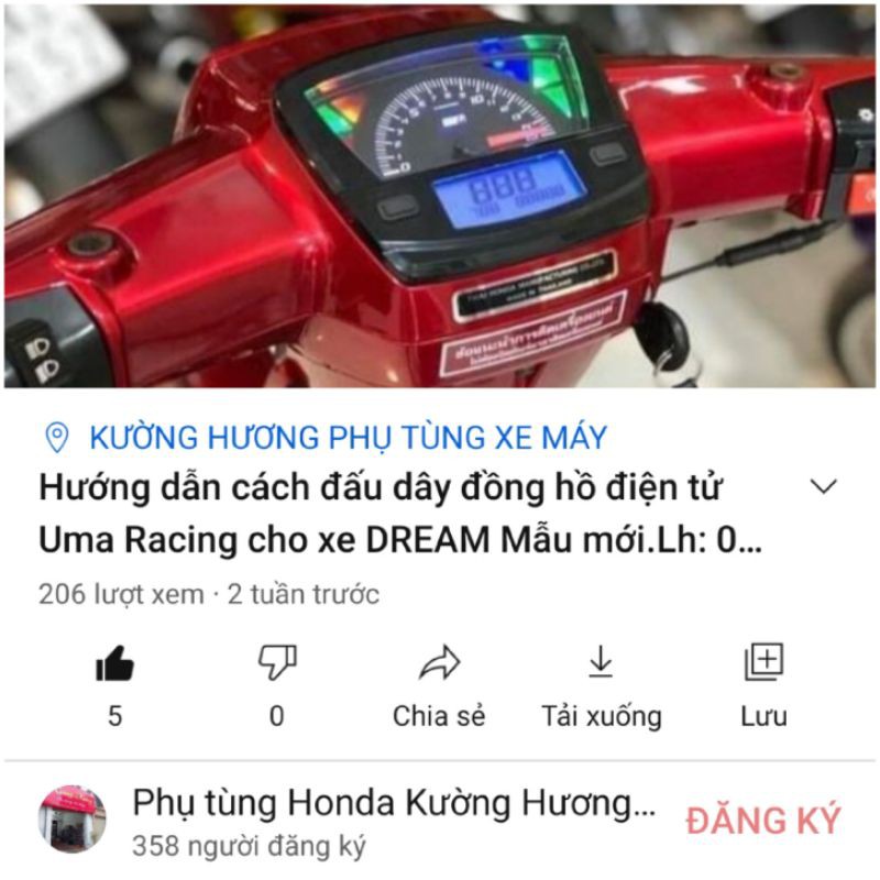 Đồng hồ điện tử Uma gắn xe DREAM (-10%)