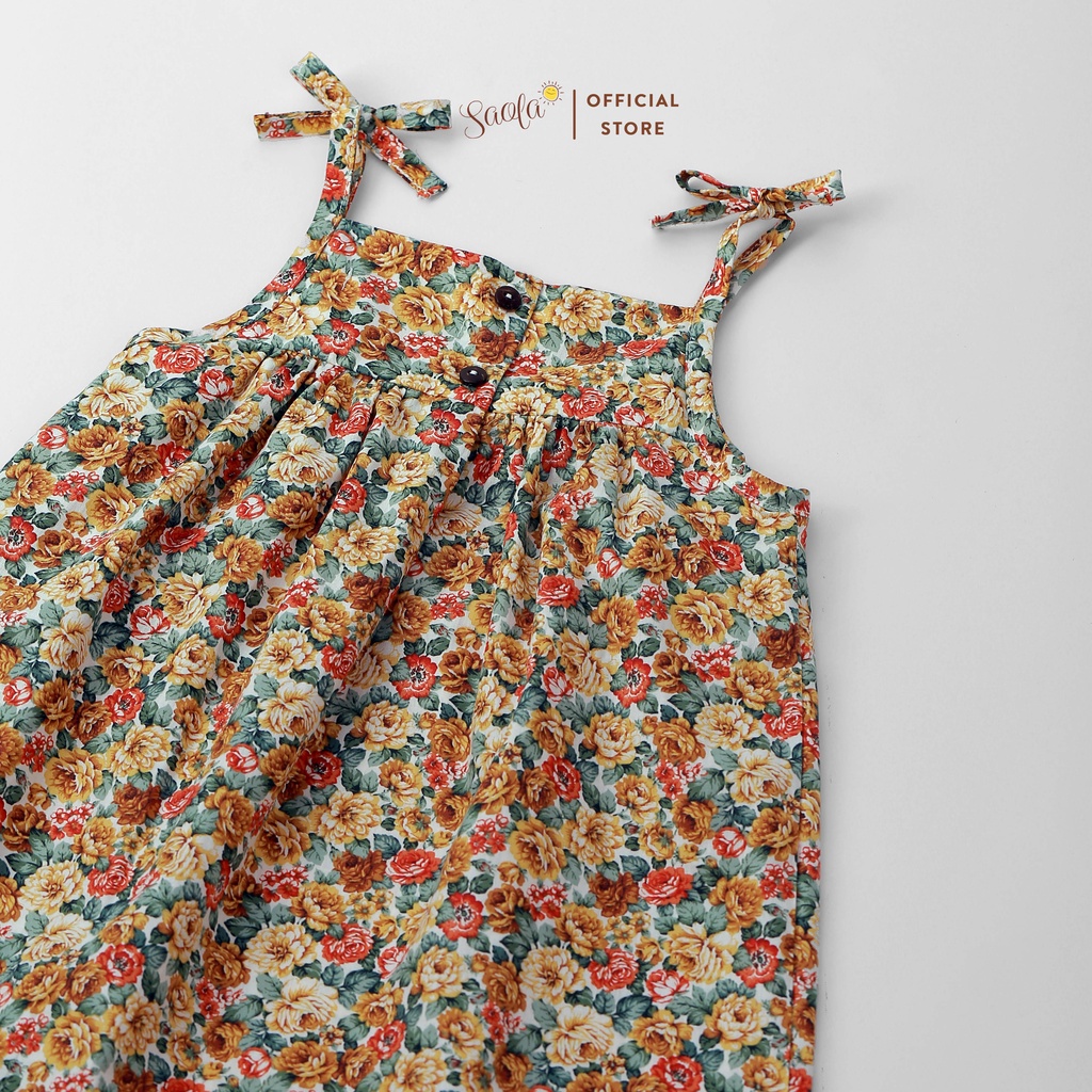 Váy Bé Gái Maxi Mùa Hè Chất Liệu Cotton Họa Tiết Hoa Nhí Dễ Thương - SAPPHIRE DRESS - DRC034 - SAOLA KIDS CLOTHING