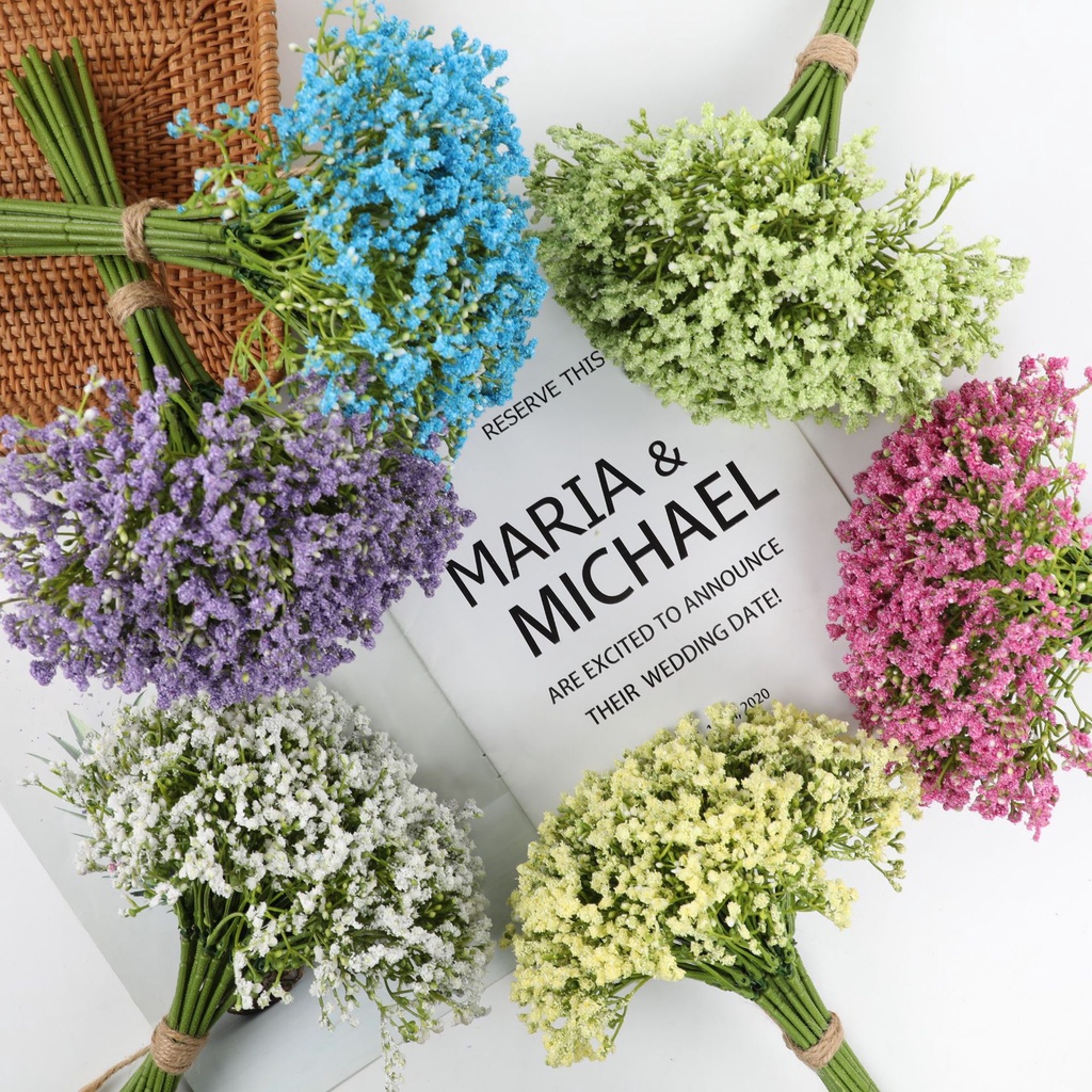 Bó Hoa Gypsophila Cầm Tay Bằng Xốp Digan Nhân Tạo Màu Xanh Lá Phong Cách Bắc Âu Trang Trí Bó Hoa Cướ
