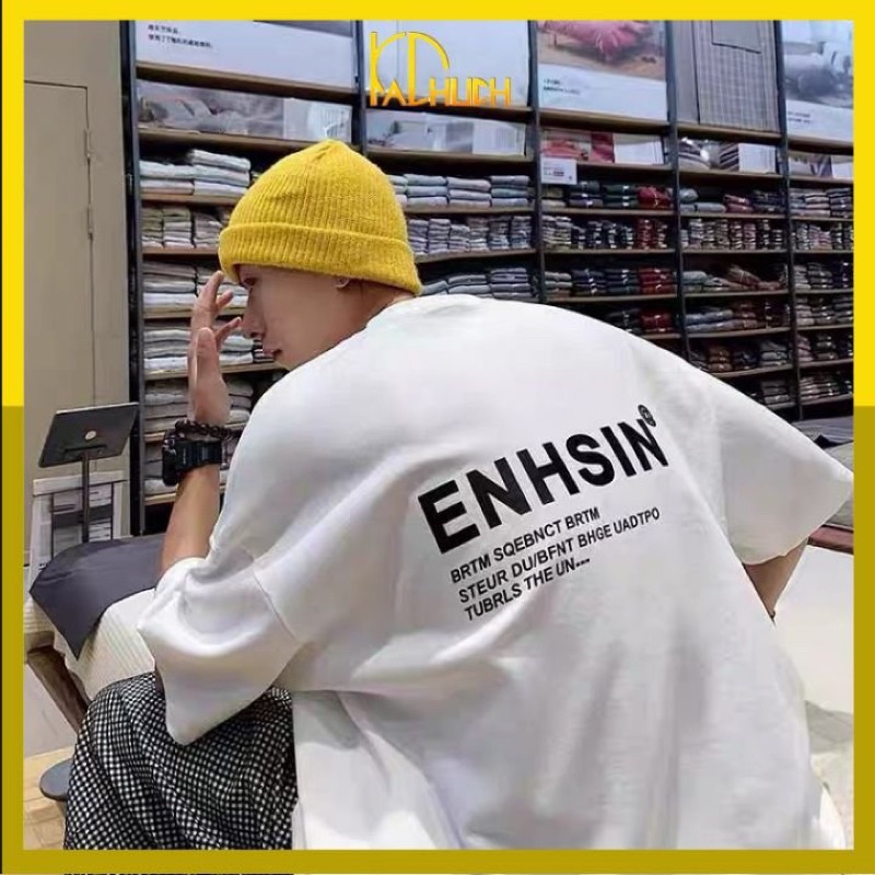 Áo phông tay lỡ ENHSIN vải thun cotton dày dặn hàng chuẩn shop