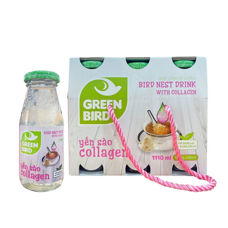 lốc 6 chai yến sào Collagen Green Bird 185ml
