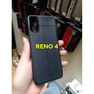 ốp lưng giả vân da oppo reno 4 màu đen hiệu auto focus