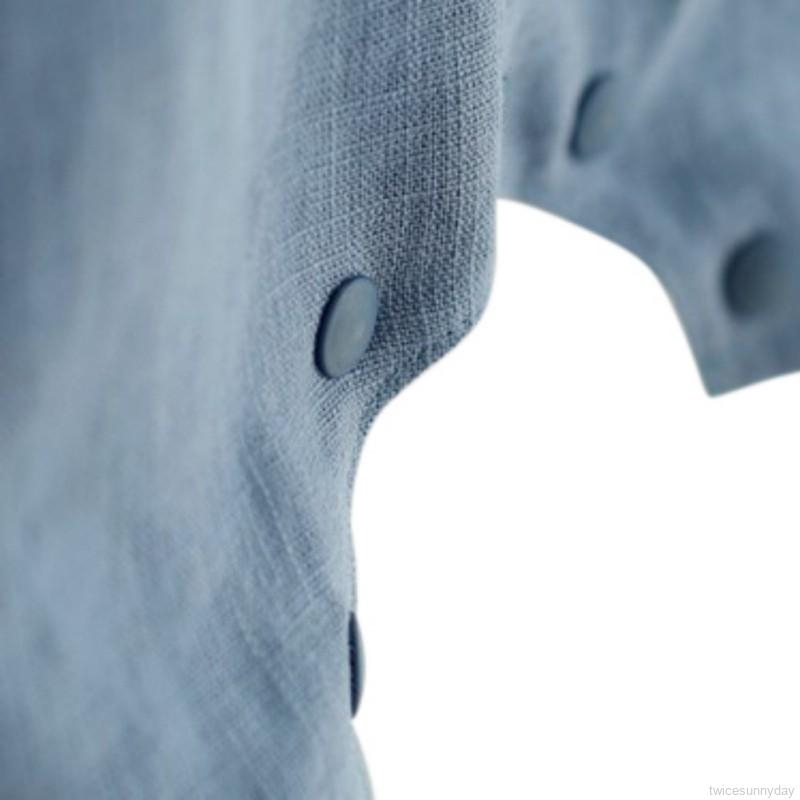 Bộ áo liền quần hai dây vải lanh mềm mại thời trang dành cho trẻ nhỏ