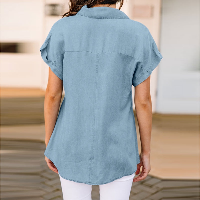 Zanzea Áo Sơ Mi Tay Ngắn Cổ Chữ V Thời Trang Dành Cho Nữ