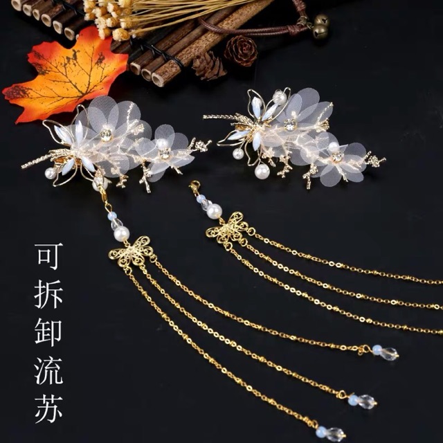 Kẹp tóc hán phục cánh chuồn có sẵn