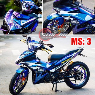 Tem Trùm Exciter 150 Cá Mập Xanh Tím