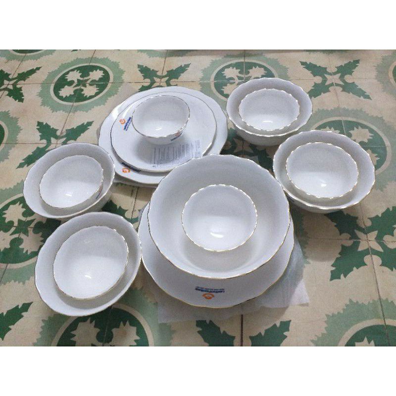 Thanh lý bộ tô chén bát đĩa Minh Long bộ 14 món