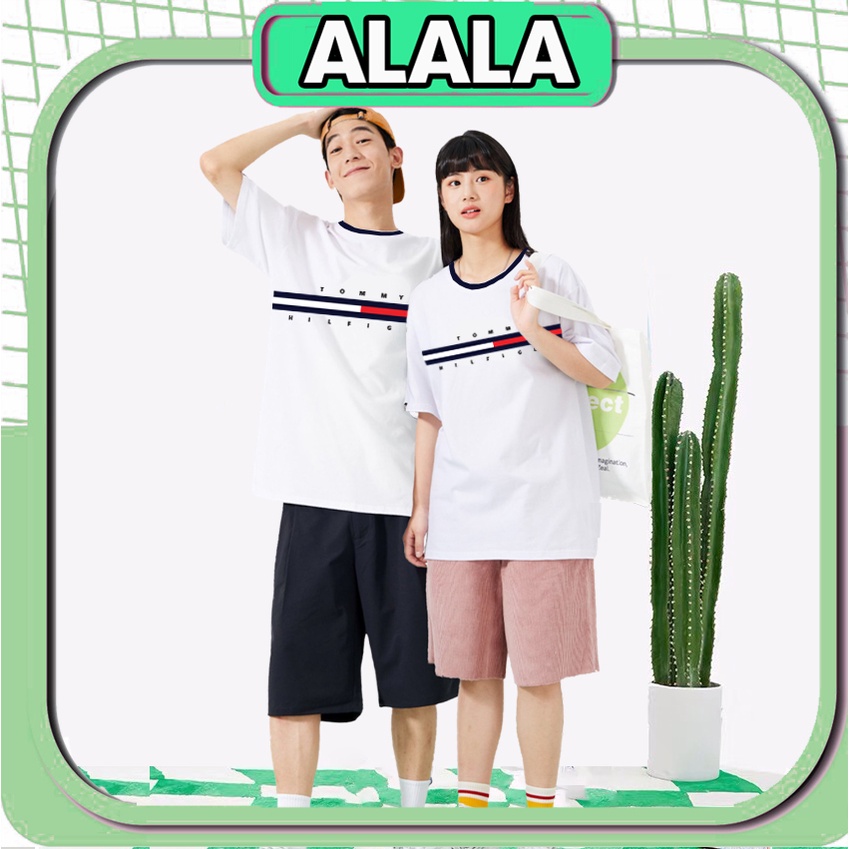 Áo đôi thun cặp nam nữ tay lỡ Unisex Tom form rộng vải cotton tình yêu ALALA