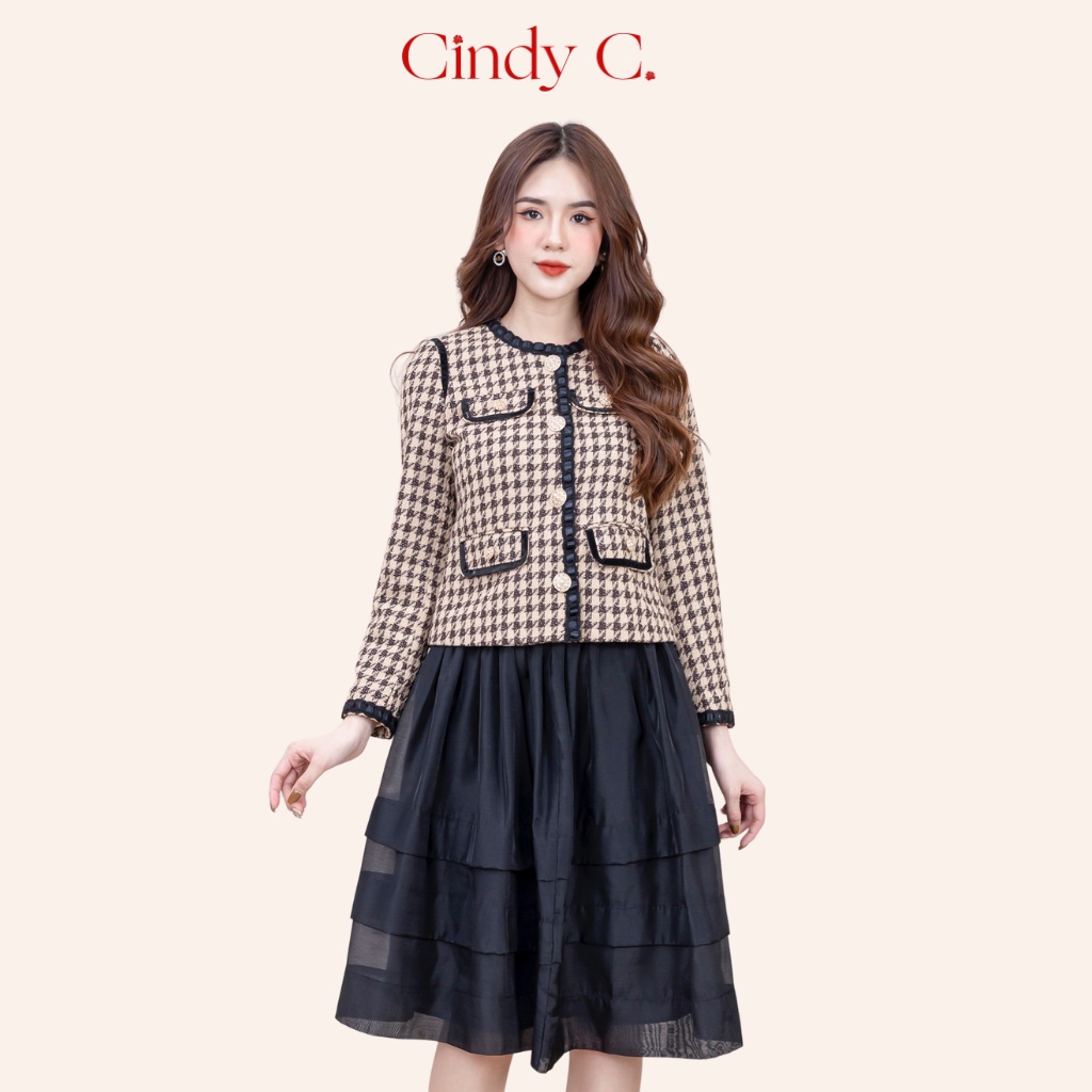 Áo khoác Ula CINDY C chất liệu dạ Tweed cao cấp sang trọng S21862