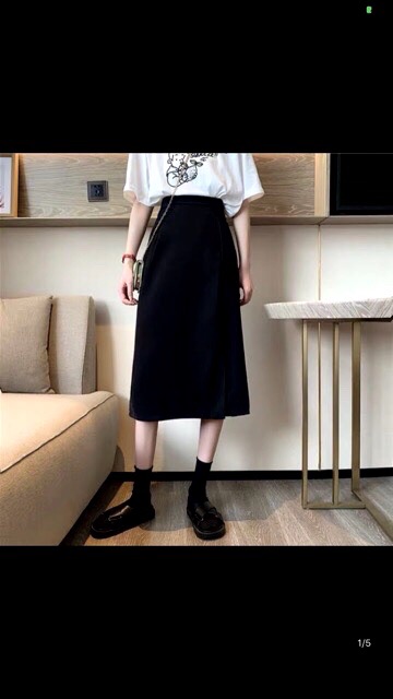 Chân váy trơn dài Ulzzang