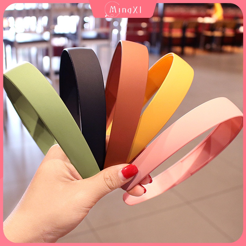 Băng Đô Cài Tóc Bản Rộng Bằng Acrylic Chống Trượt Màu Sắc Thời Trang Phong Cách Hàn Quốc Cho Nữ