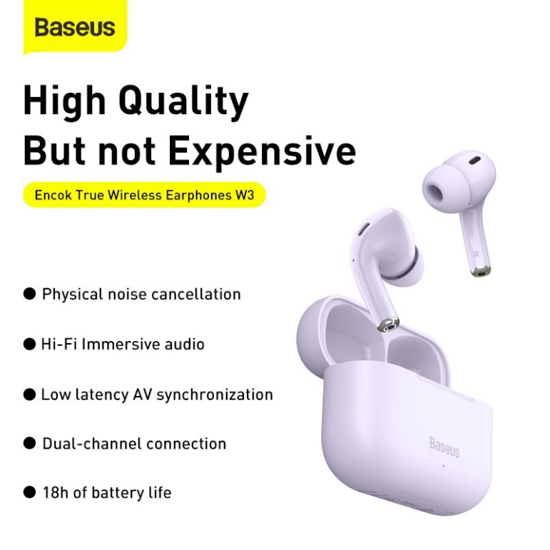 Tai Nghe Không Dây Baseus Enock W3 TWS Bluetooth 5.0 Âm Thanh Nổi