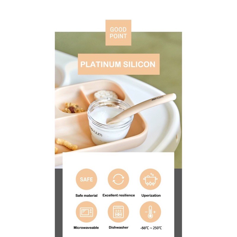 SET 2 THÌA ĂN DẶM SILICON MOYUUM HÀN QUỐC CHO BÉ