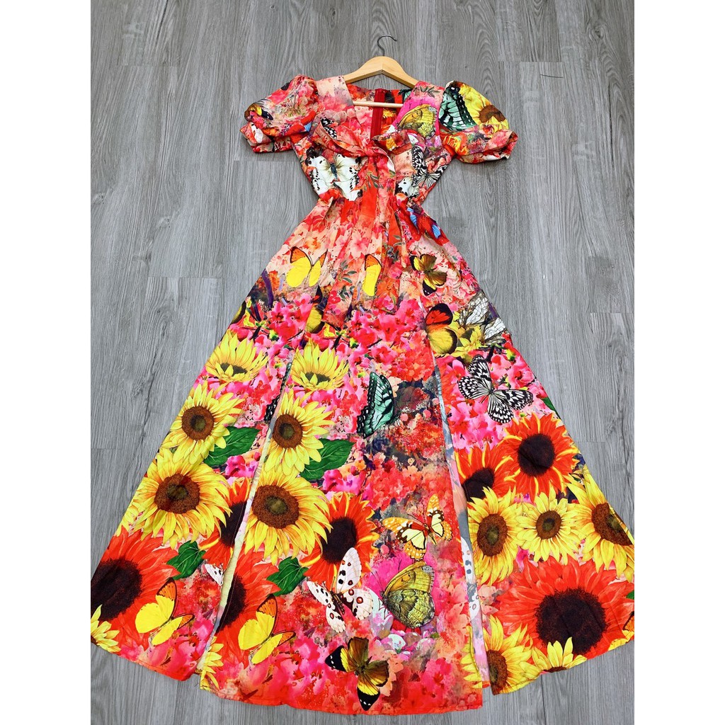 [FREESHIP] Đầm  maxi hoa xẻ nơ | BigBuy360 - bigbuy360.vn