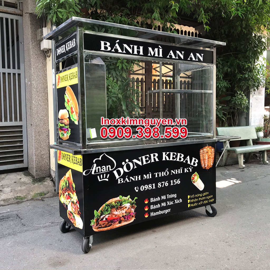 Xe bán bánh mì doner kebab trọn bộ giá rẻ