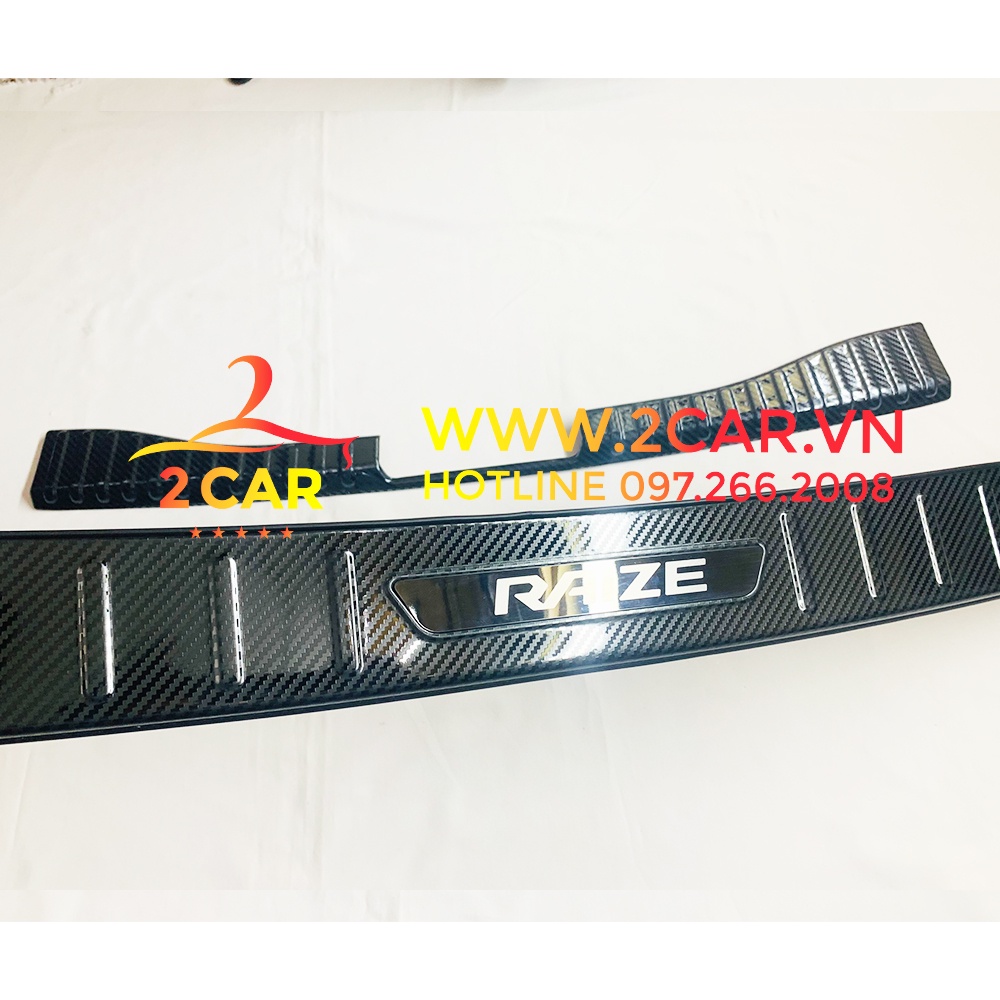 Chống trầy cốp trong, ngoài Carbon xe Toyota Raize 2021-2022,vân cacbon cao cấp