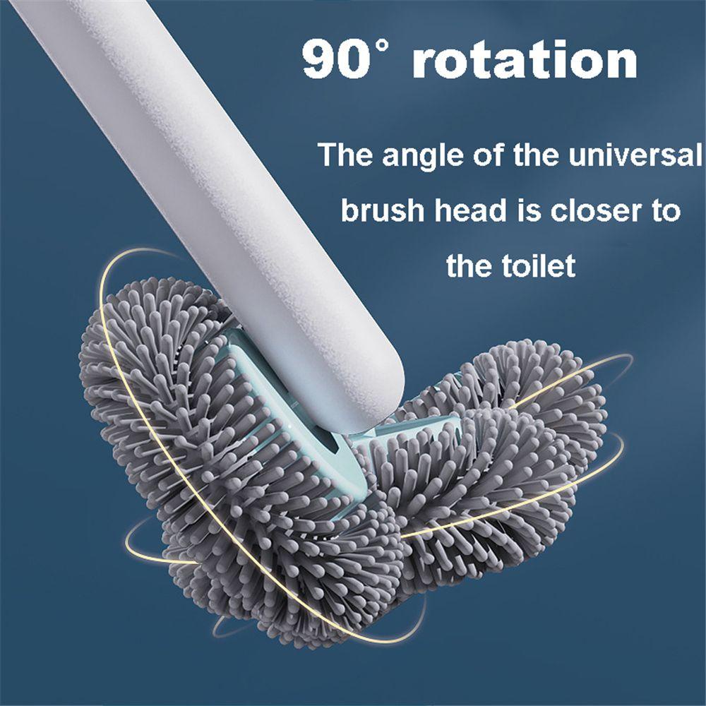 Bàn Chải Vệ Sinh Toilet Xoay 360 Độ Tiện Dụng° Đế Silicone Dùng Để Giữ Góc Chết Không Cần Chết