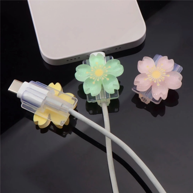 Vỏ Bọc Bảo Vệ Dây Cáp Sạc USB Type C Họa Tiết Hoa Đáng Yêu