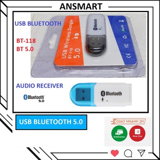 Mua USB Bluetooth  5.0 DONGLE BT-118 loại 1 không nhiễu - dùng cho loa  amply  mixer  equalizer ( Cắm trực tiếp cổng usb )