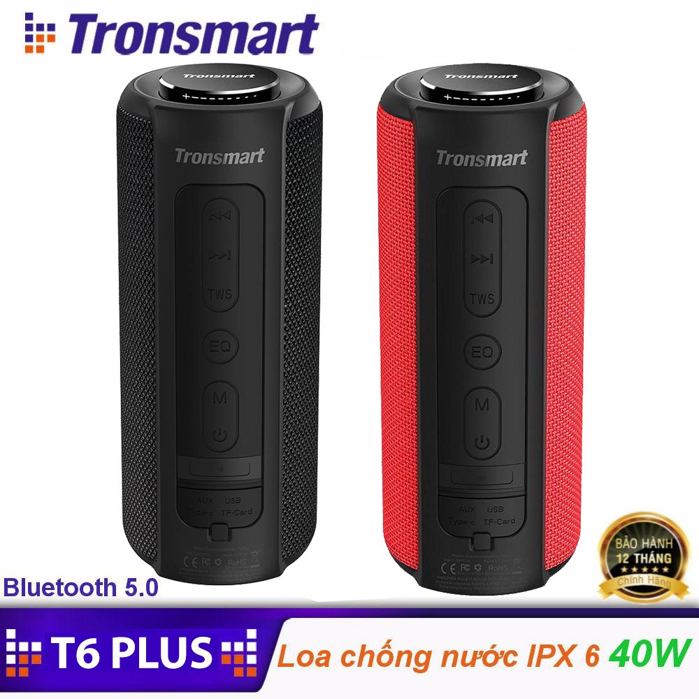 ✪ CHÍNH HÃNG ✪ Loa Tronsmart Element T6 Plus Bluetooth 5.0 ngoài trời, âm thanh vòm 360, Bass sâu  - BẢO HÀNH 12 THÁNG