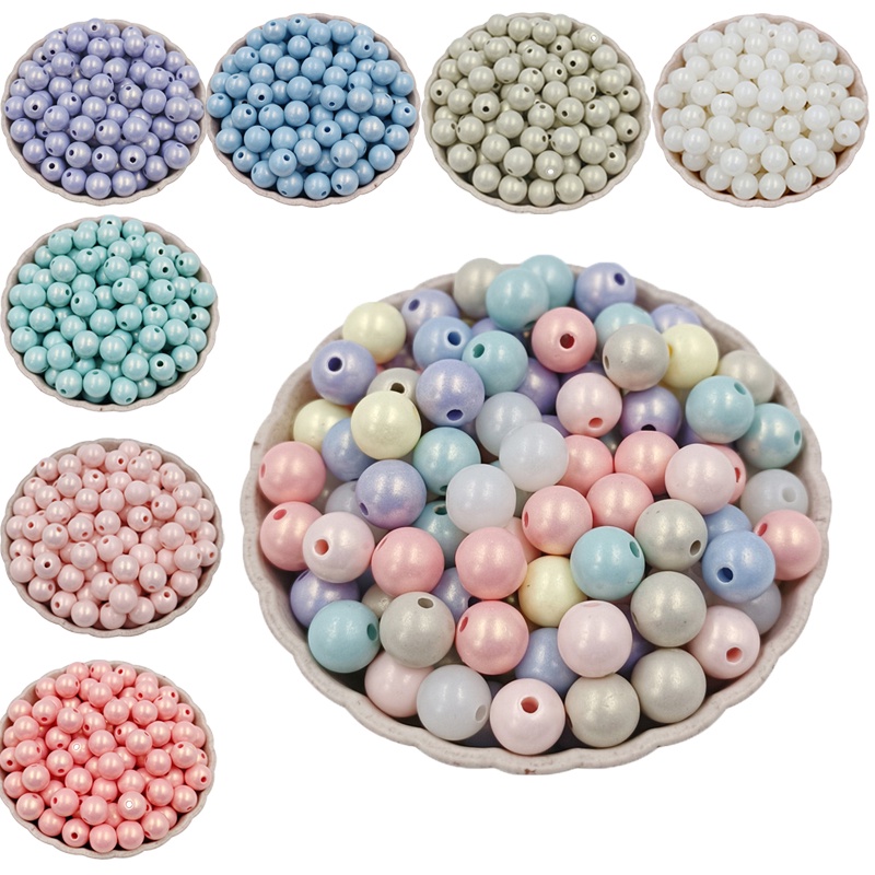 Set 20/40 Hạt Tròn Acrylic Nhiều Màu Sắc Dùng Để Làm Trang Sức Thủ Công