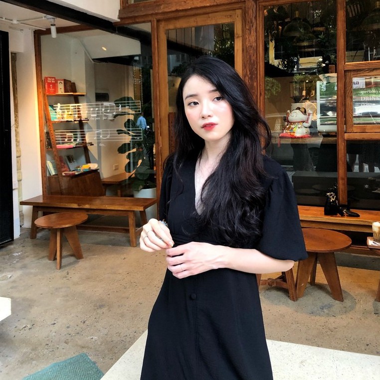 [XẢ LỖ] VÁY ĐẦM NỮ - Hàng thiết kế 2 lớp vải đũi tay bồng dáng xinh 3 màu  đen, trắng, be | BigBuy360 - bigbuy360.vn