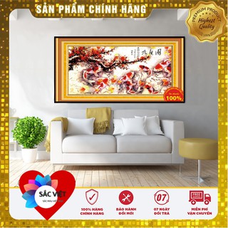 Tranh thêu chữ thập cá chép DLH-YA427