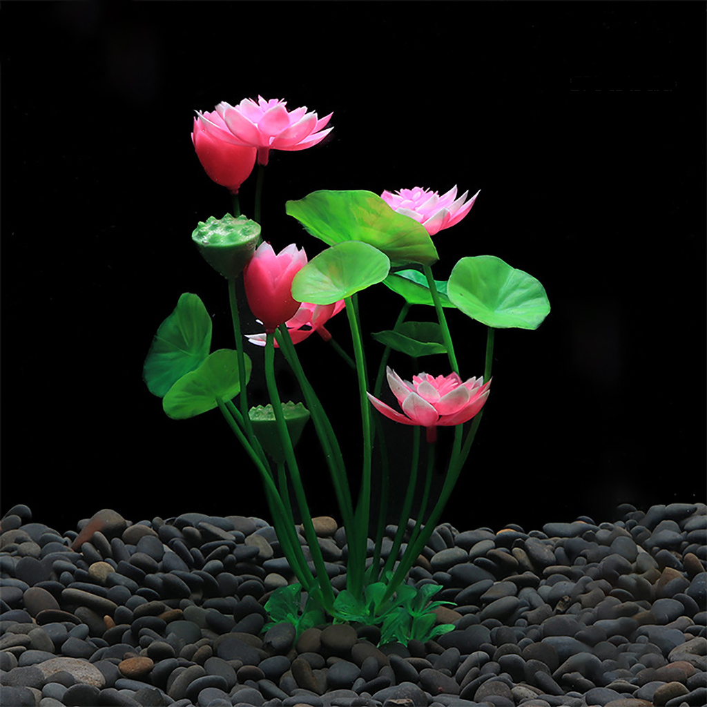 Hoa sen nhân tạo bằng nhựa dùng để trang trí bể cá