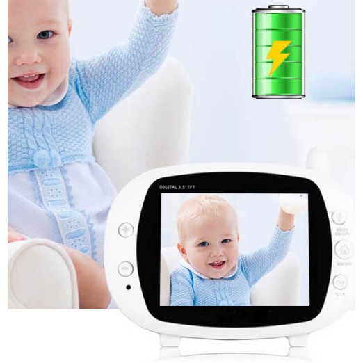 [ Phiếu MH 50K ] Máy báo khóc Baby Monitor màn hình lớn 3.5 in siêu nét, tiếng to, hồng ngoại quay ban đêm