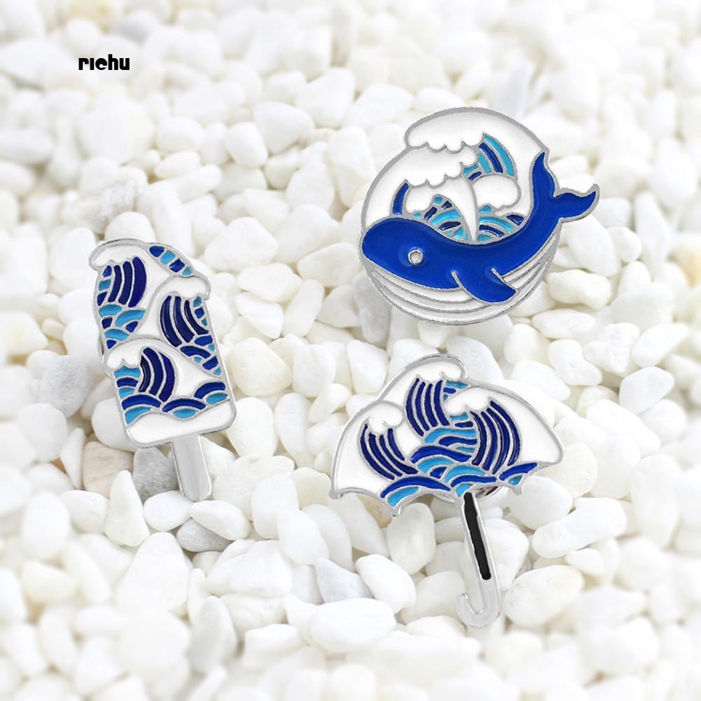 Trâm Cài Áo Hình Cá Voi Gợn Sóng Thời Trang