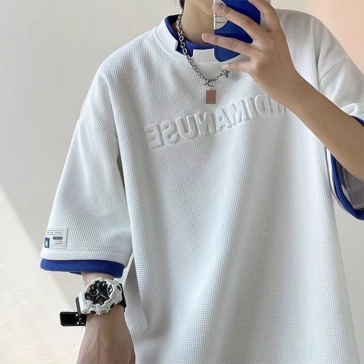 Áo phông nữ  áo đôi áo nam Hàn Quốc Màu sắc rắn simple áo thun nam cổ tròn áo bigsize mùa hè áo thun unisex